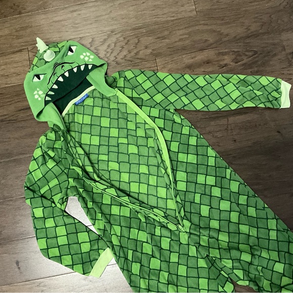 EUC Big Kids Size 10-12 Unisex Onesie Pajama Zip-Up - Picture 4 of 5